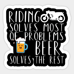 Motorcycle riding problems beer Sticker